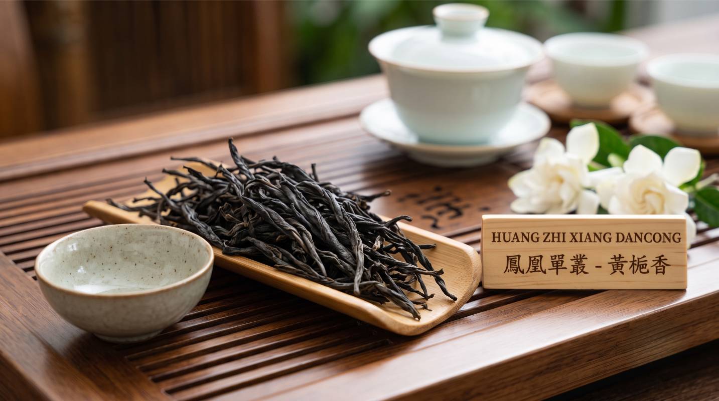 Gedraaide Huang Zhi Xiang Dancong bladeren