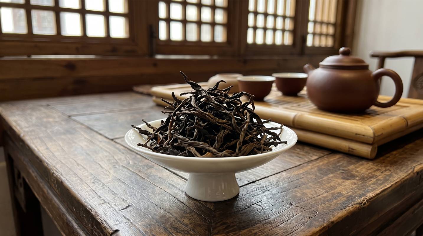 Gedraaide Ya Shi Xiang Dancong bladeren