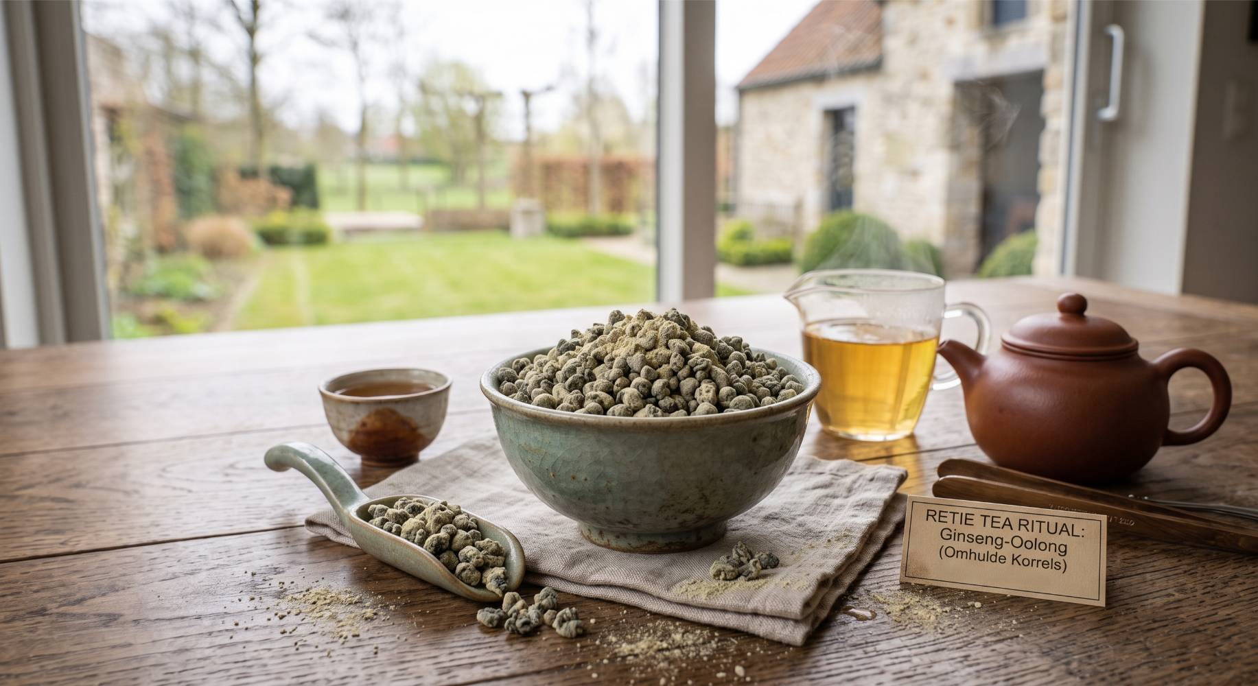 Ginseng-oolong, met poeder omhulde korrels