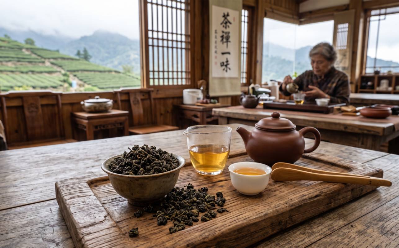 Gerolde GABA-oolong bladeren