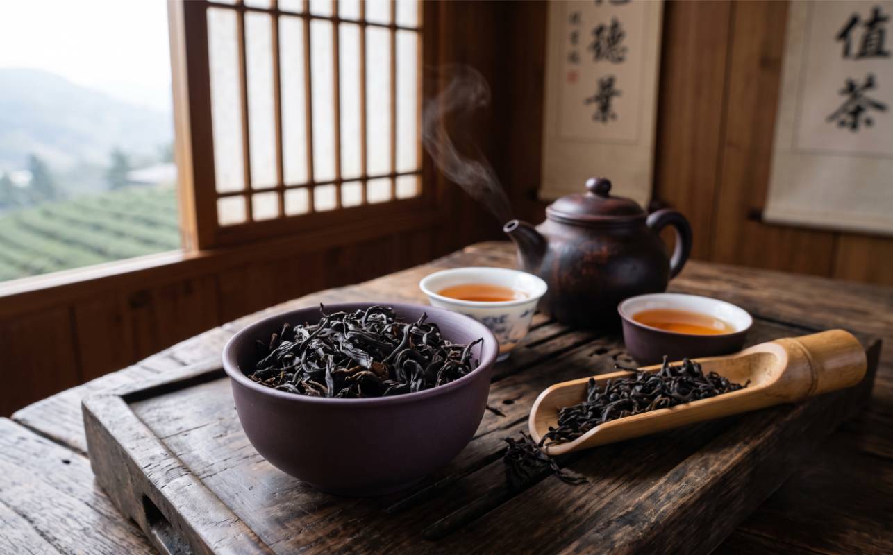 Donkere, geroosterde Muzha Tie Guan Yin