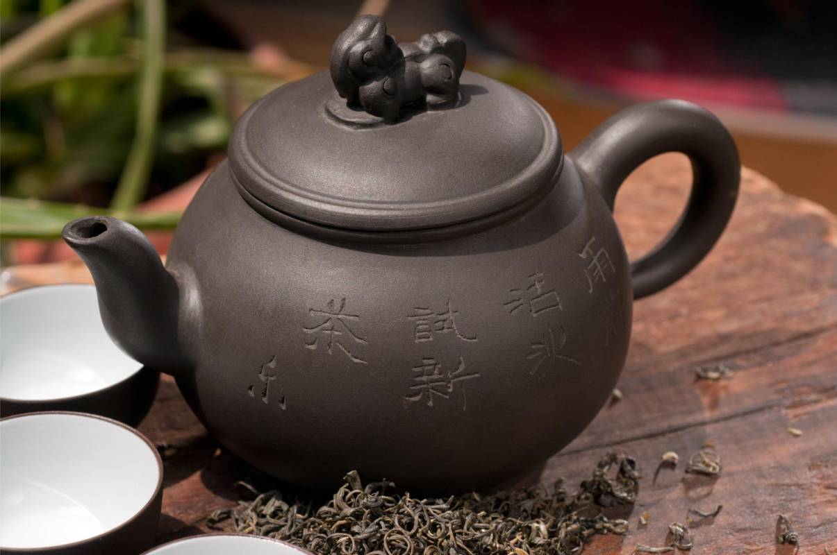 Kleine rode Chaozhou-theepot