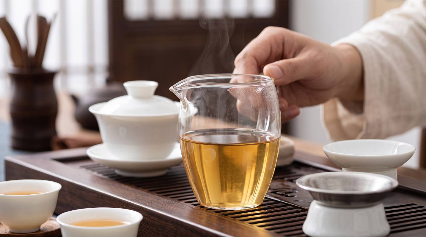 Glazen gong dao bei schenkkan