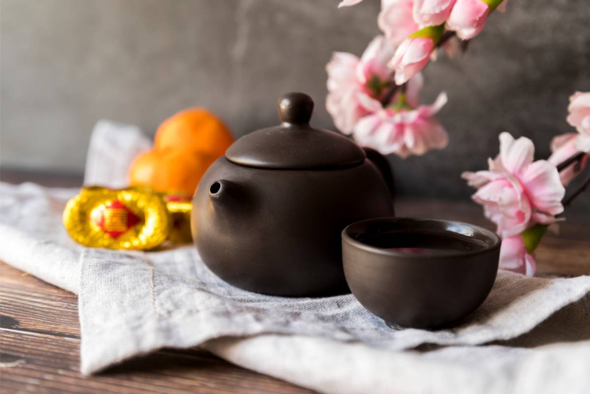 Kleine yixing-theepot van zisha-klei