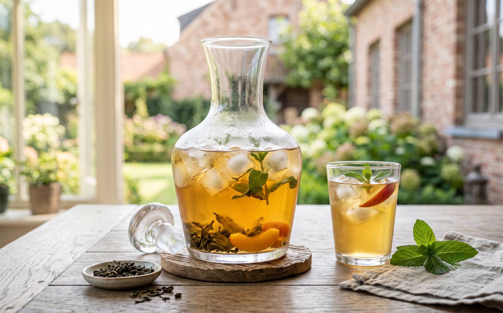 Karaf koud gezette oolong met ijs